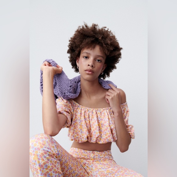 ZARA NWOT ZARA OFF SHOULDER CROP TOP - Picture 2 of 5